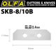 OLFA Blades (10) For Skb8 Safety Knife Carded 18mm